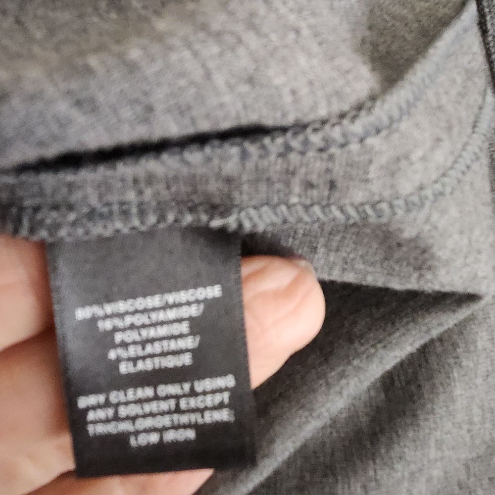 Lafayette 148 New York Cowl Neck Knee Length Sheath Dress Gray Size 14 - Picture 6 of 6